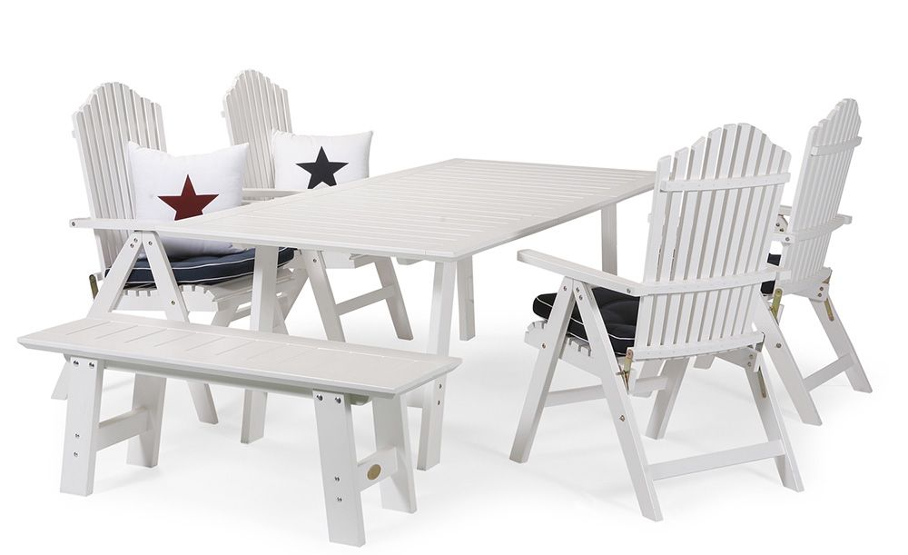 Bullerö 40x120 cm Bænk hvid 