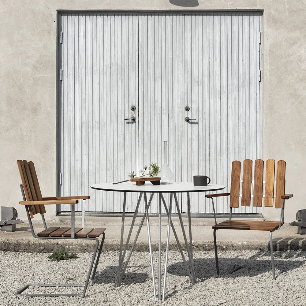 A2 Lænestol Olieret Eg Grythyttan Stålmöbler