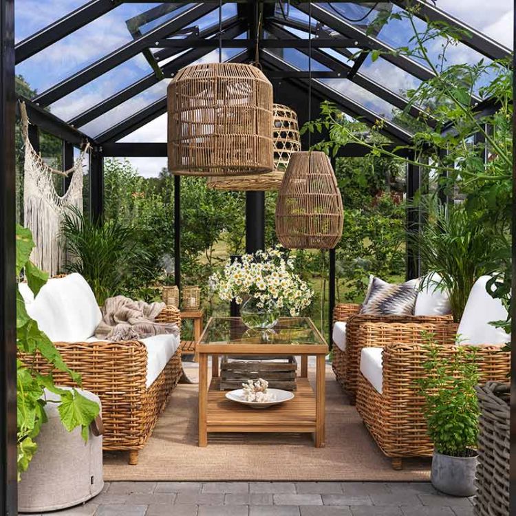 Rossvik Lænestol Rattan Natur/Hvid Brafab