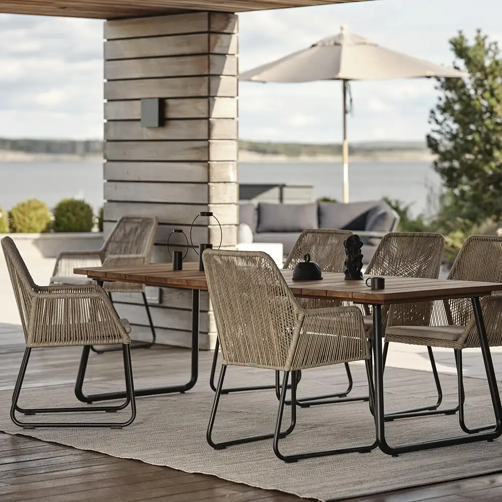 Nolli Spisebord 90x175 cm Sort/Teak Brafab