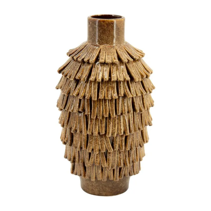 Frappe large Vase 23x22,5x41 cm Lertøj Brun