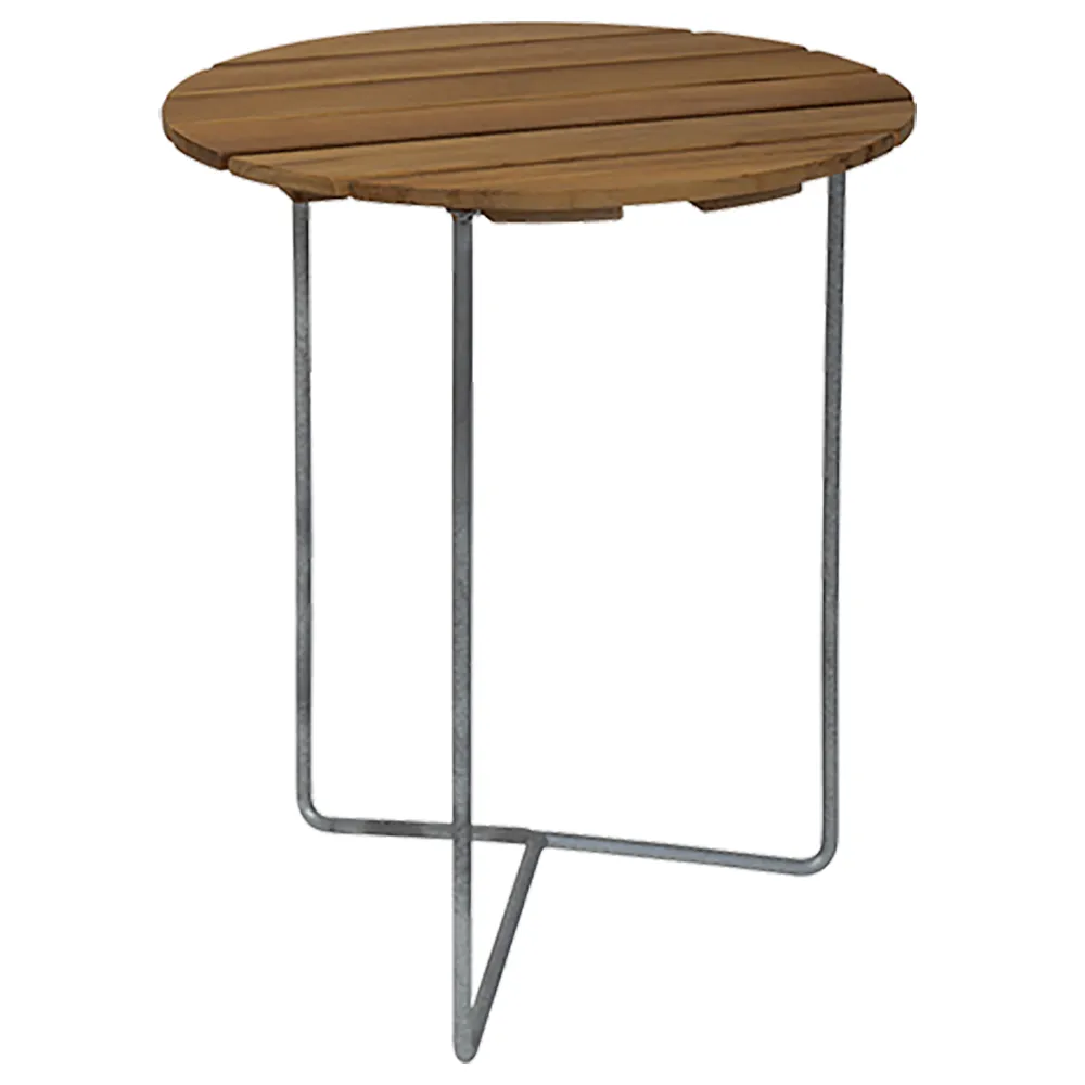 Grythyttan Stålmöbler, Bord 6B 60 Ubehandlet teak / varmgalvaniseret ramme