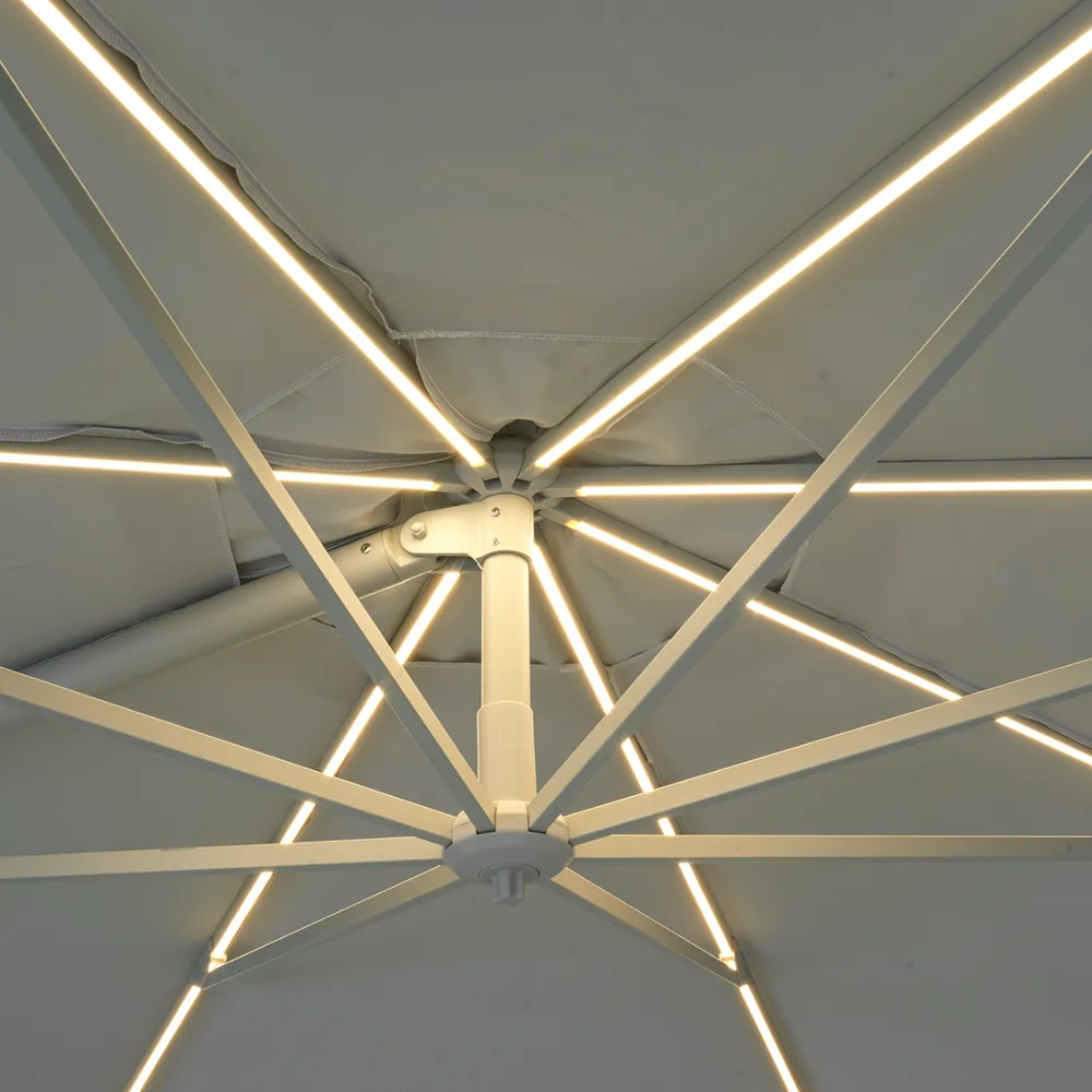 Cilento parasol 350 cm Light Grey / Khaki