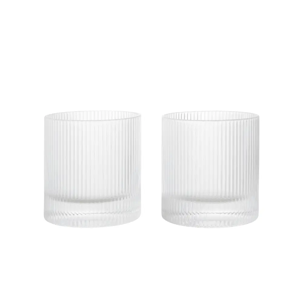 Ferm Living Ripple tumbler glas 25 cl 2-pak Clear