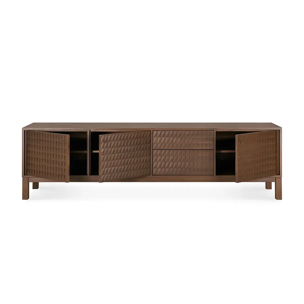 TV-bord i teak Sono Light Brown L212 cm