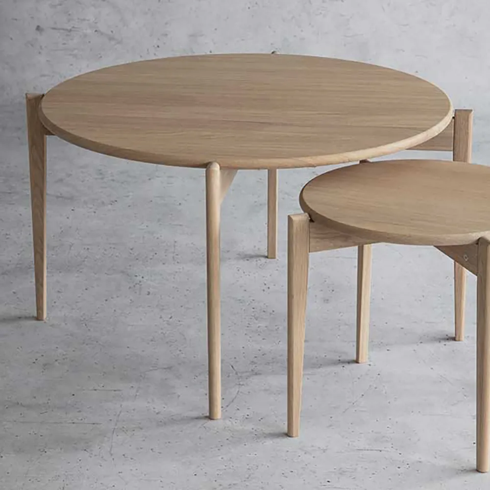 Tilia Sofabord Ø88 cm Hvidolieret eg