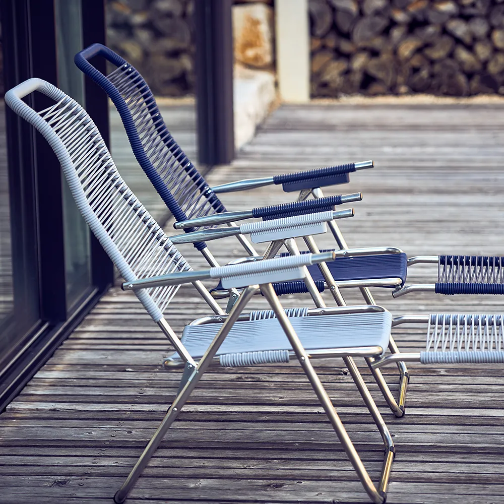 Spaghetti solstol hvid aluminium 