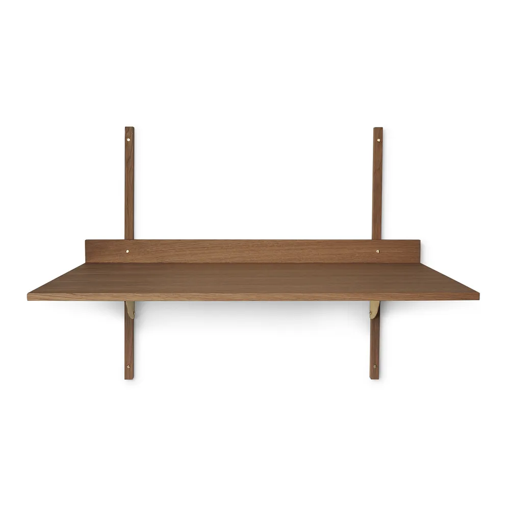 Ferm Living, Sector Vægmonteret skrivebord - Smoked Oak/Brass