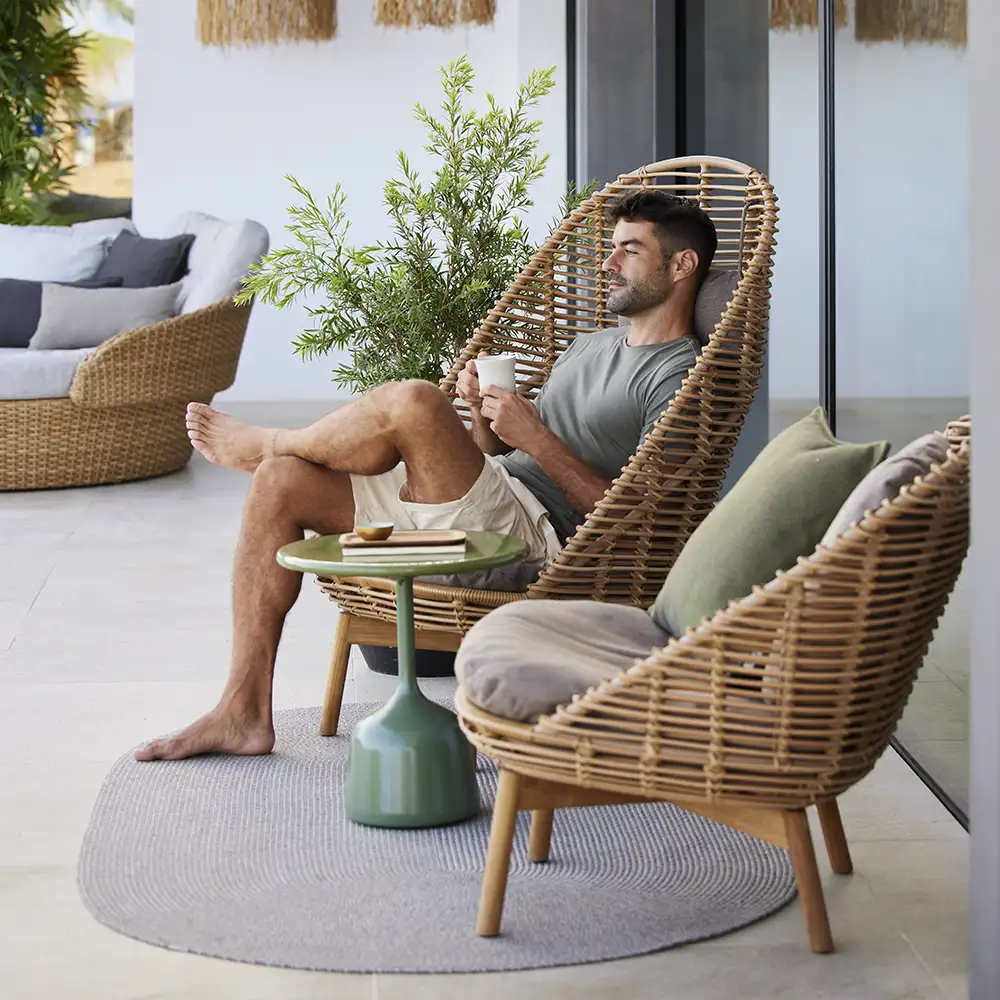 Glaseret sofabord 45 cm