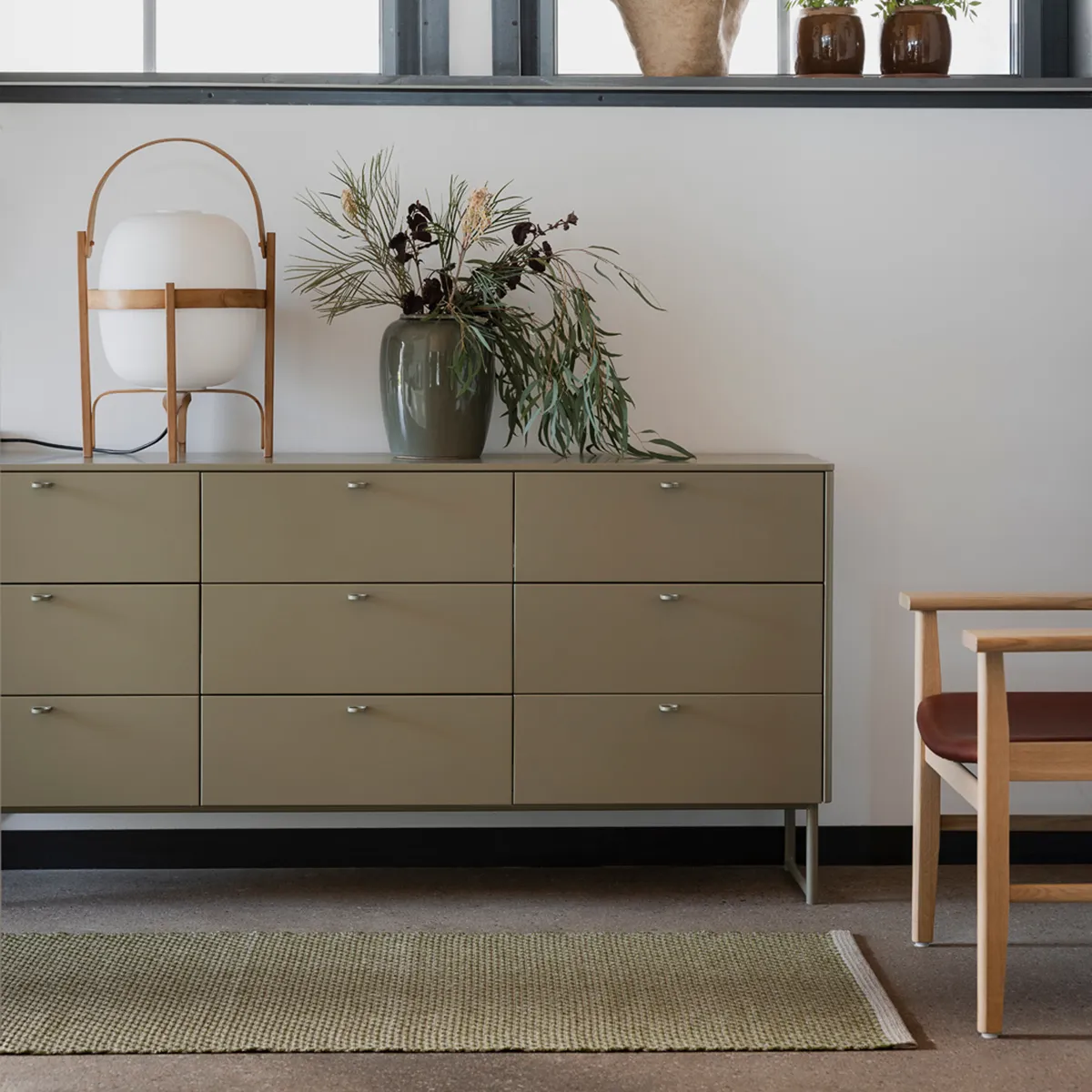 Vaskbar Plastmåtte NILS Dark Olive 70x180 cm