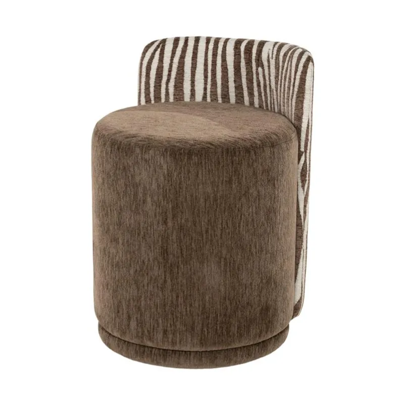 Marque 43x48x63 cm Stof, Træ & Ijzer brown zebra