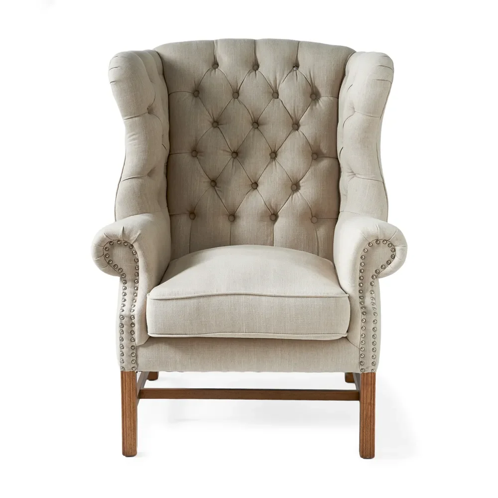 Franklin Park wingback-lænestol linen flax