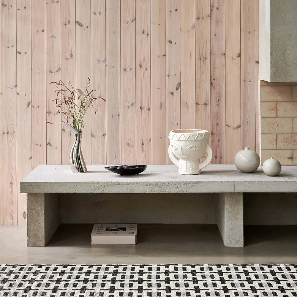 Tom tæppe Black/Cream/Warm Grey 70 x 240 cm