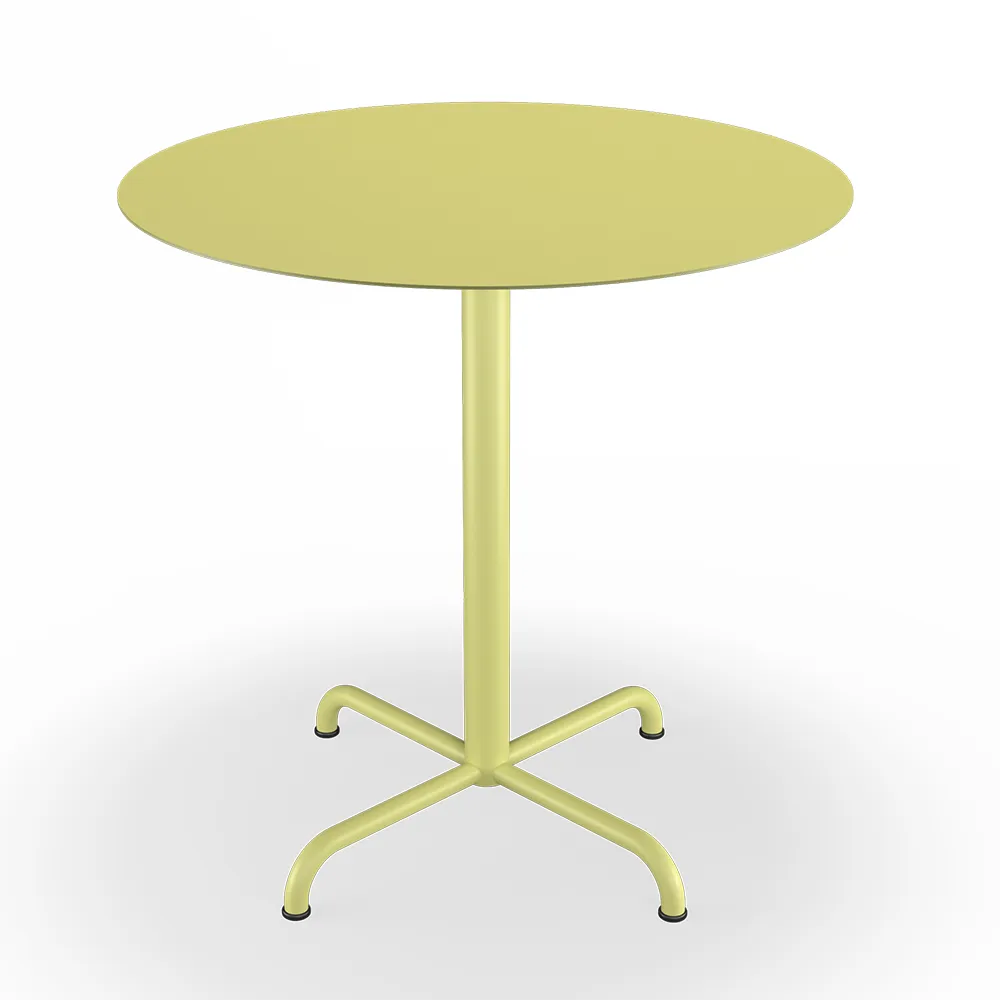 Pico Café table, Ø74 cm, 4 star base Mono Lemon zest