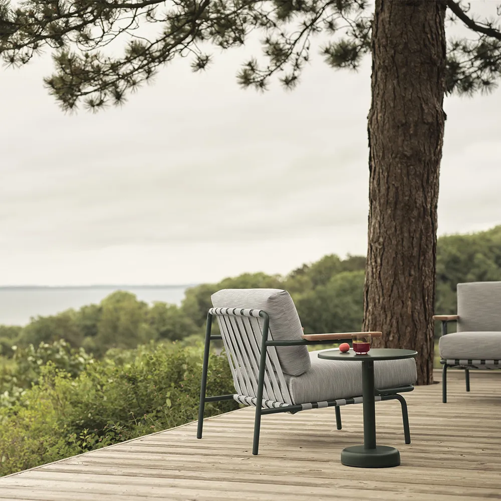 Linear Steel Sofabord Ø42 cm Anthracite Black 