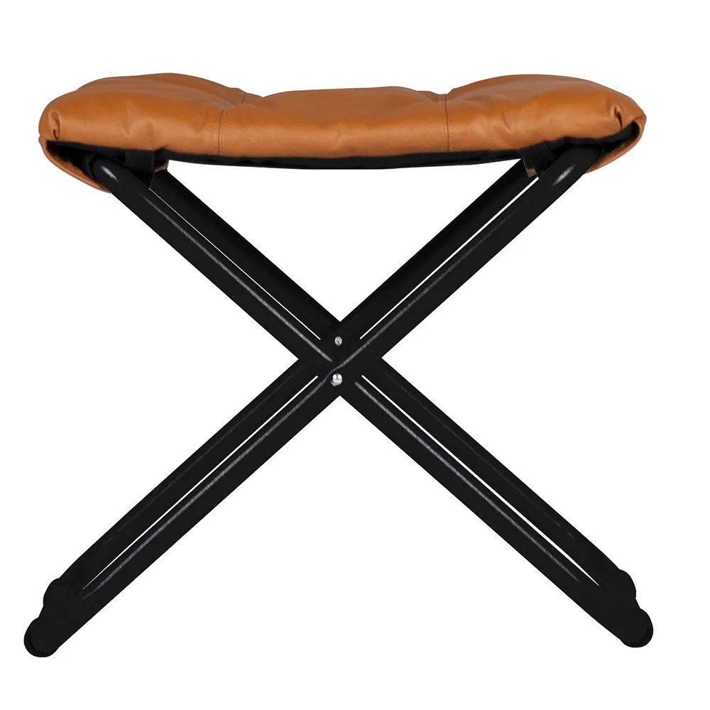 Chico fodskammel cognac leather