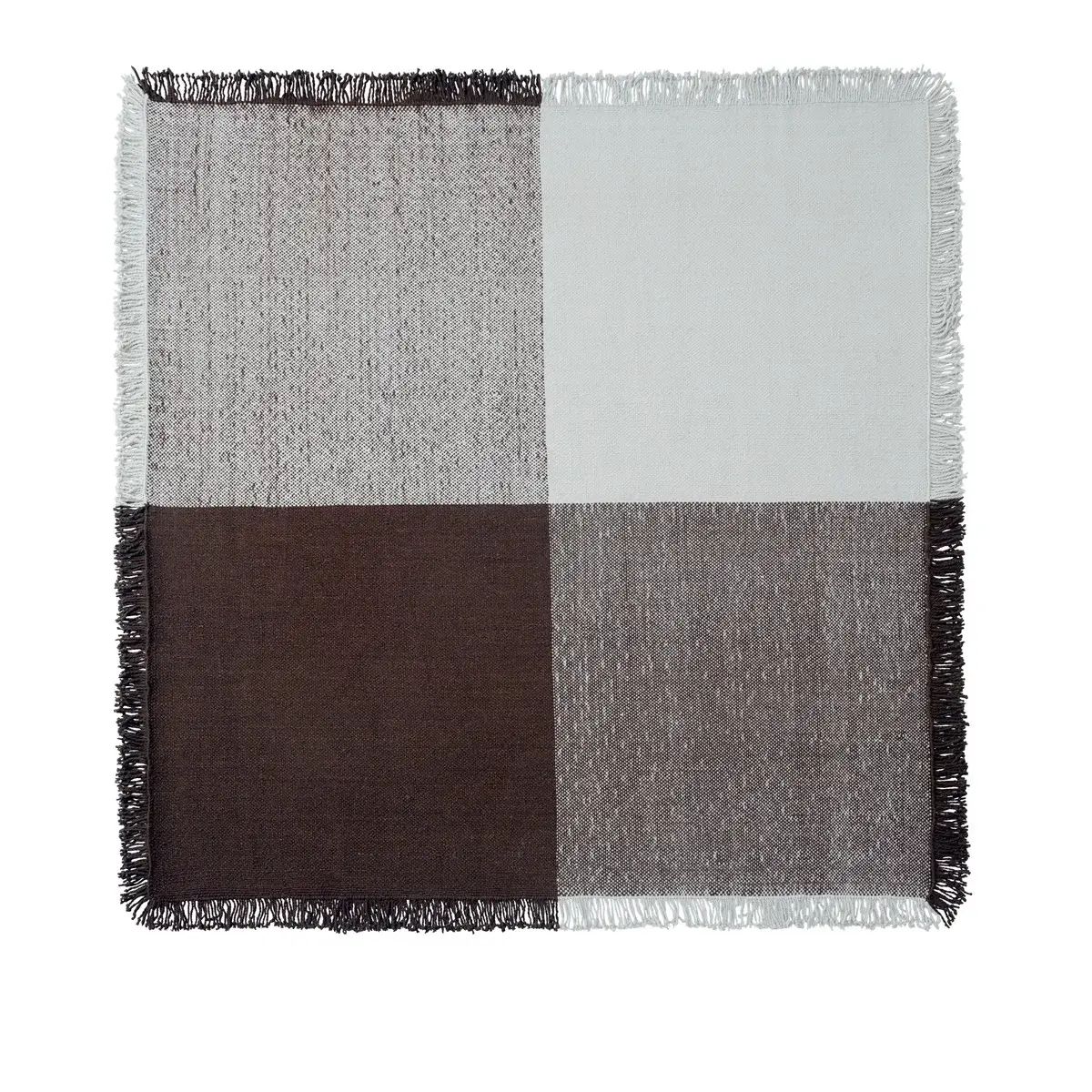Muuto, Verso-tæppe – 258 x 258 cm – Cool Grey / Mørkebrun