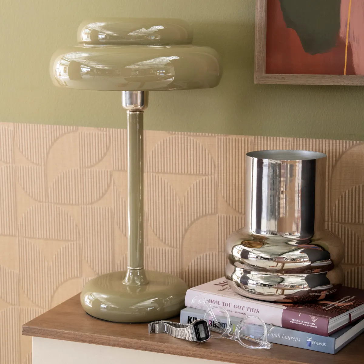 Dæmpbar bordlampe Pomm Green H 47,5 cm
