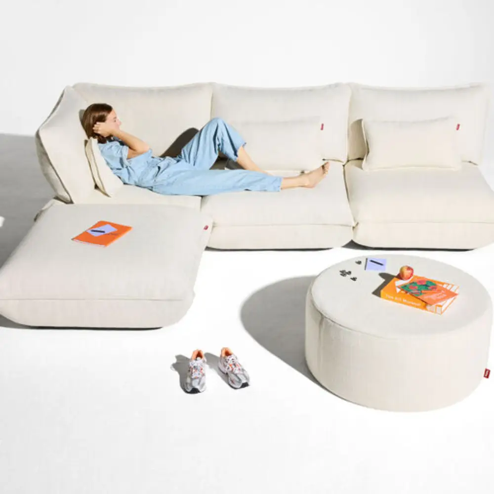 sumo fodskammel boucle recycled creme