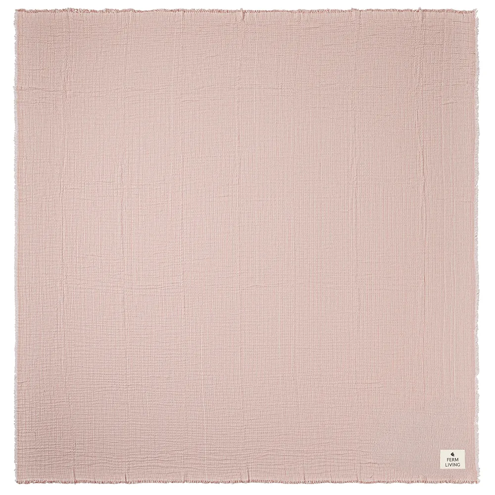 Fino Sengetæppe  - Terracotta/Off-white