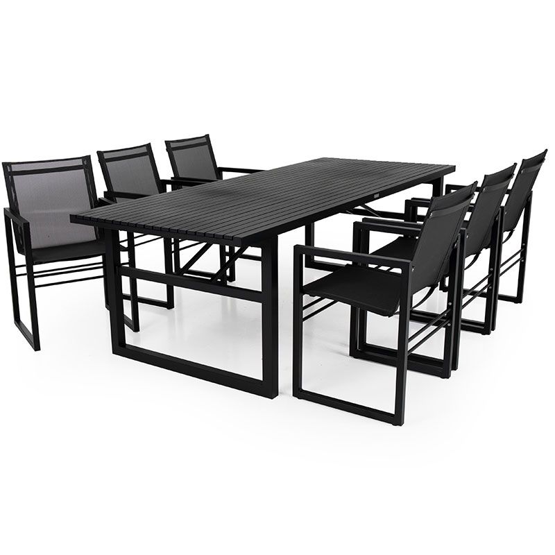 Vevi Spisebordssæt Sort Aluminium Brafab