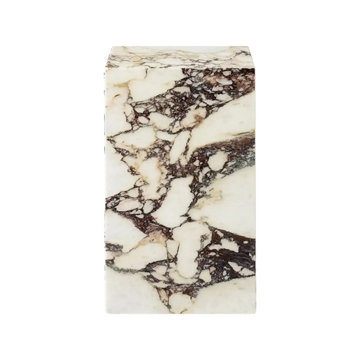 Plinth sidebord i marmor, højt, Calacatta Viola