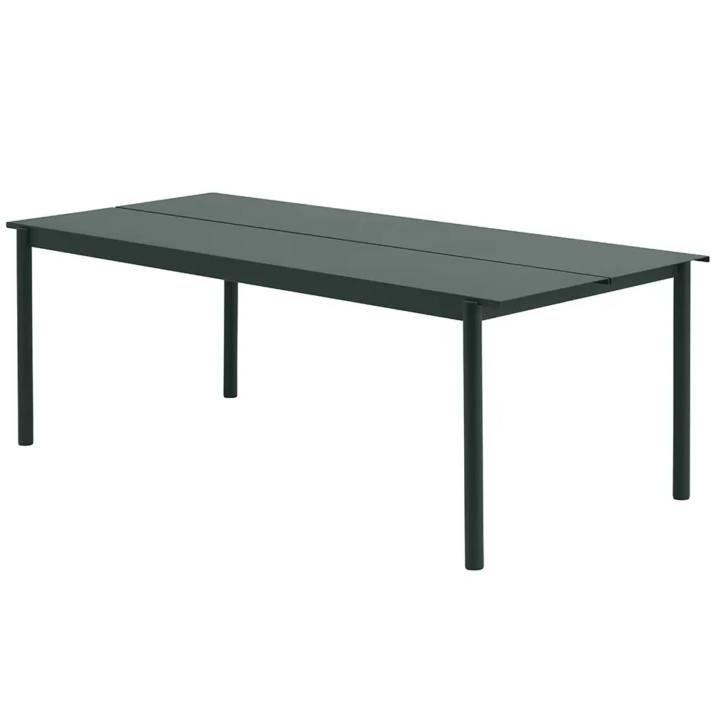 Muuto, Linear Steel Spisebord 220x90 cm Dark Green