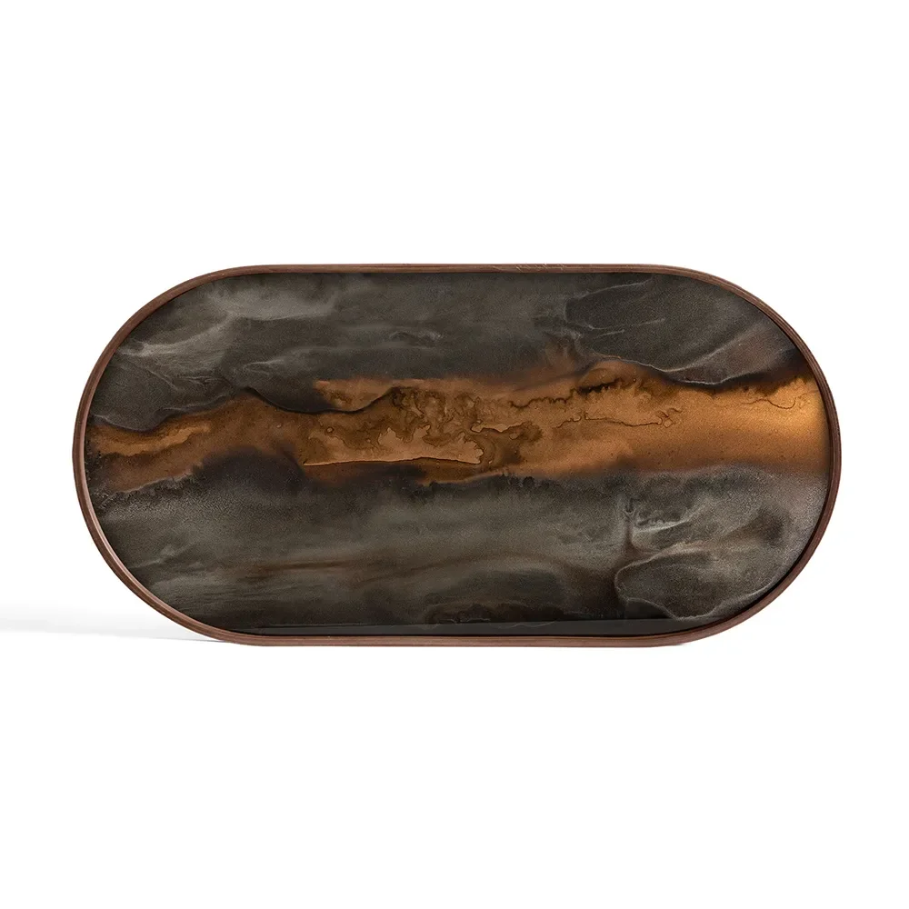Ethnicraft, Organic glas bakke oval M bronze