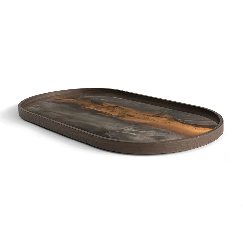 Organic glas bakke oval M bronze