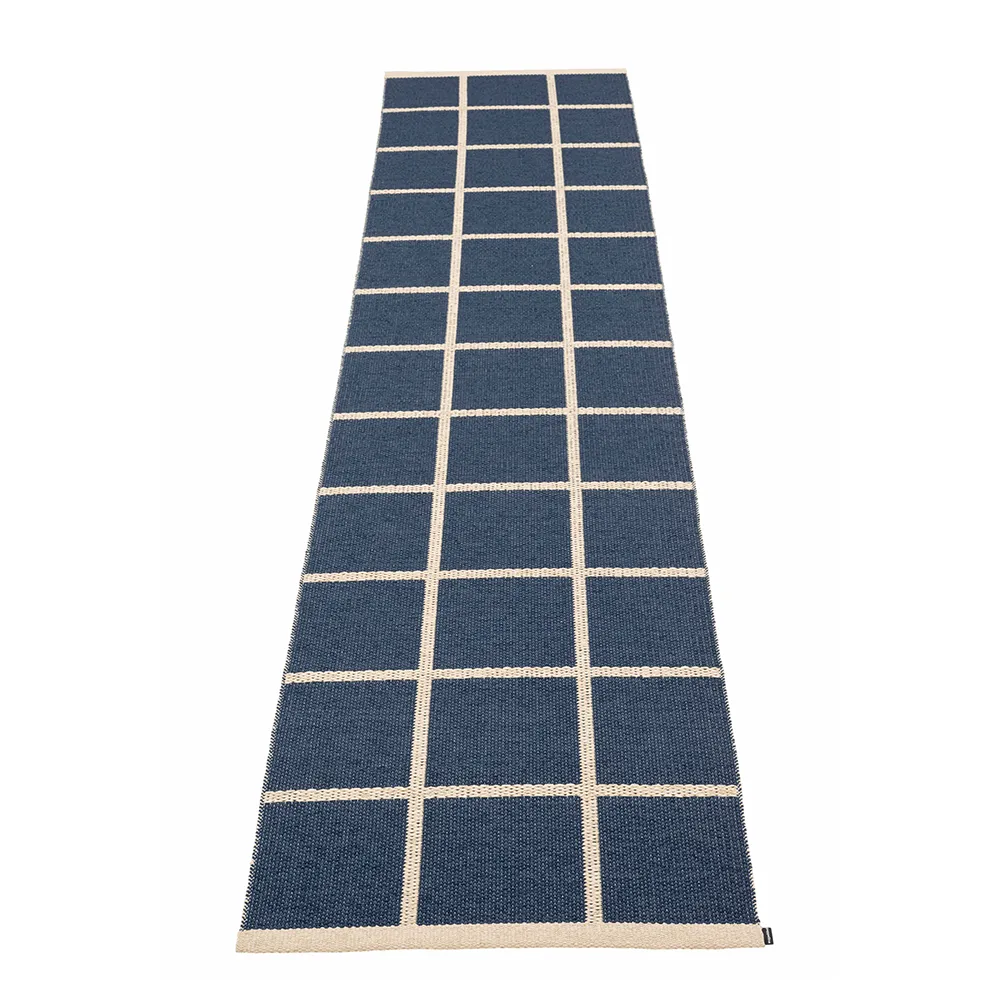 Pappelina, Vævet Tæppe Criss Dark Blue 70x300 cm