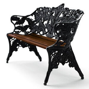 Classic sofa ender: sort / træ: olieret mahogni