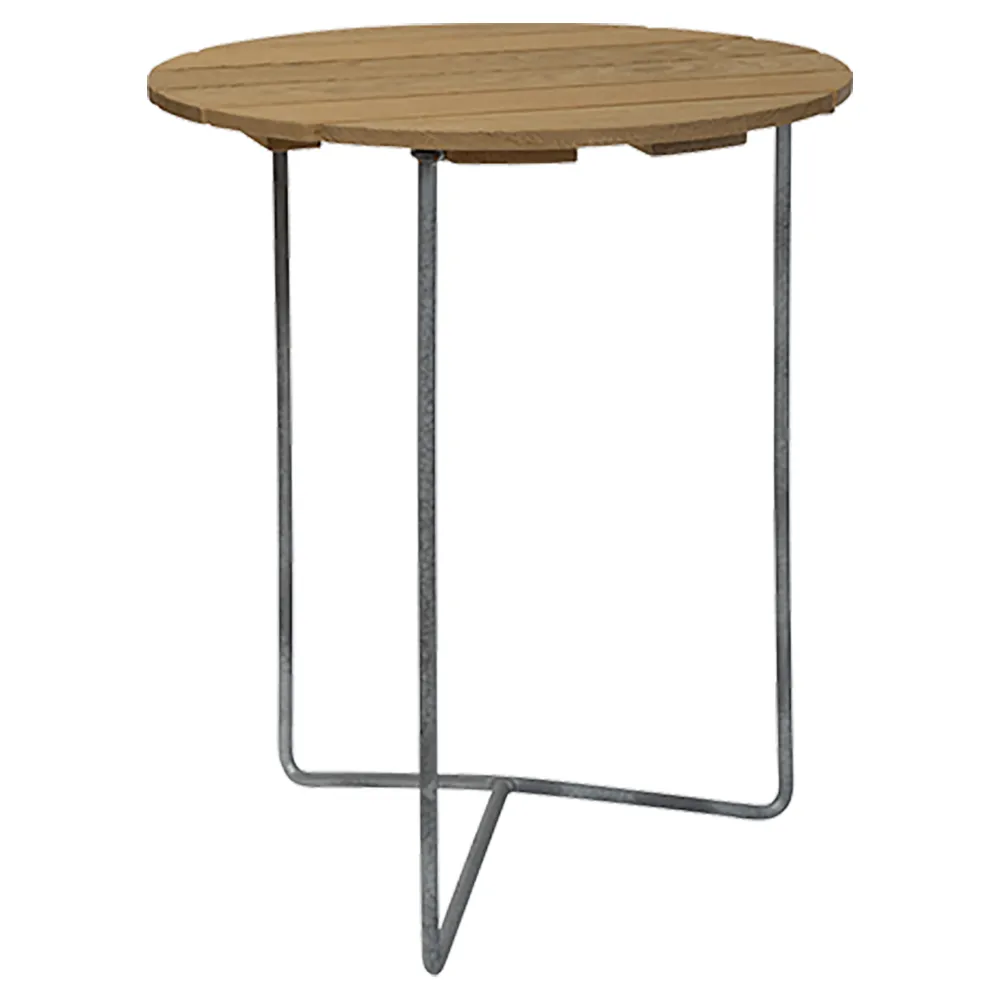 Grythyttan Stålmöbler, Bord 6B 60 Hvidlakeret eg / varmgalvaniseret stel