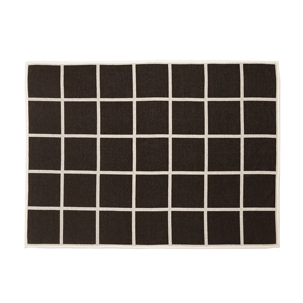 Vævet plaid i lammeuld Criss Dark Brown