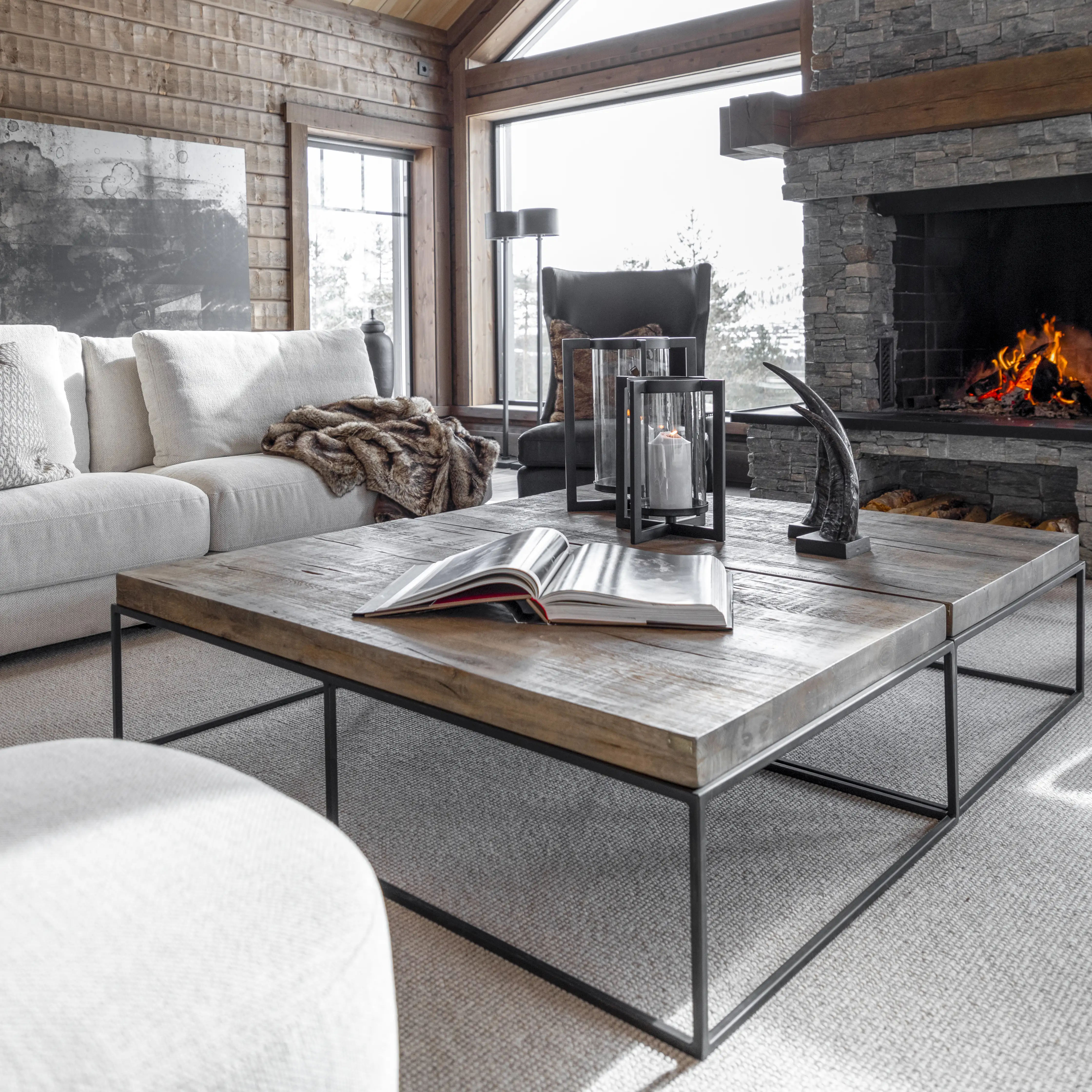 Sofabord Carlisle 100x100 cm Silver Back Artwood