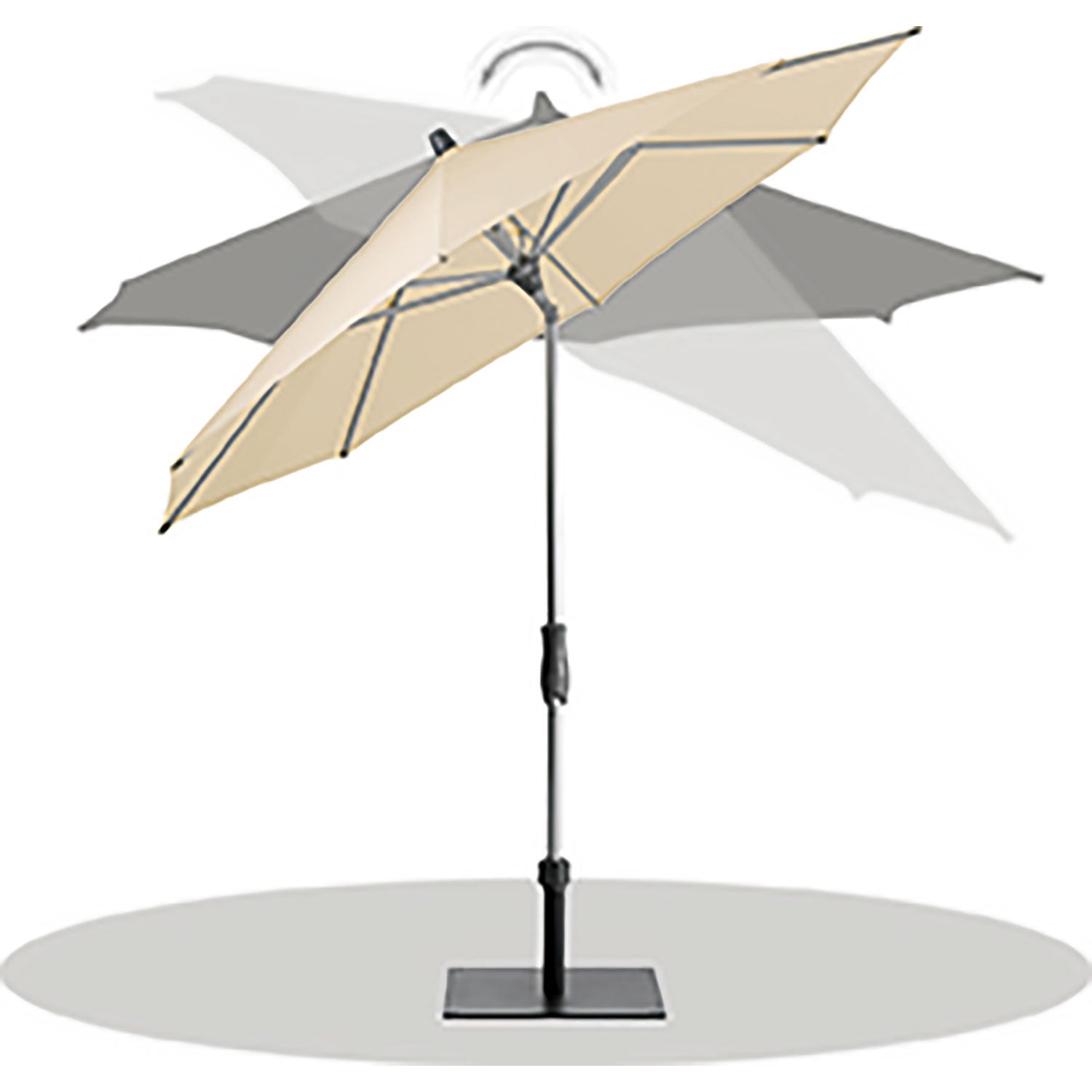 Alu-twist parasoll 330 cm #151 ash 