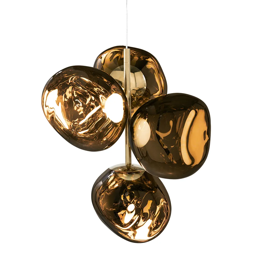 Melt Chandelier Mini fra Tom Dixon Gold - Jacobsen Plus
