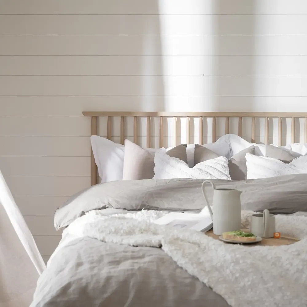 Riggins sengegavl 194x84 cm hvidpigmenteret