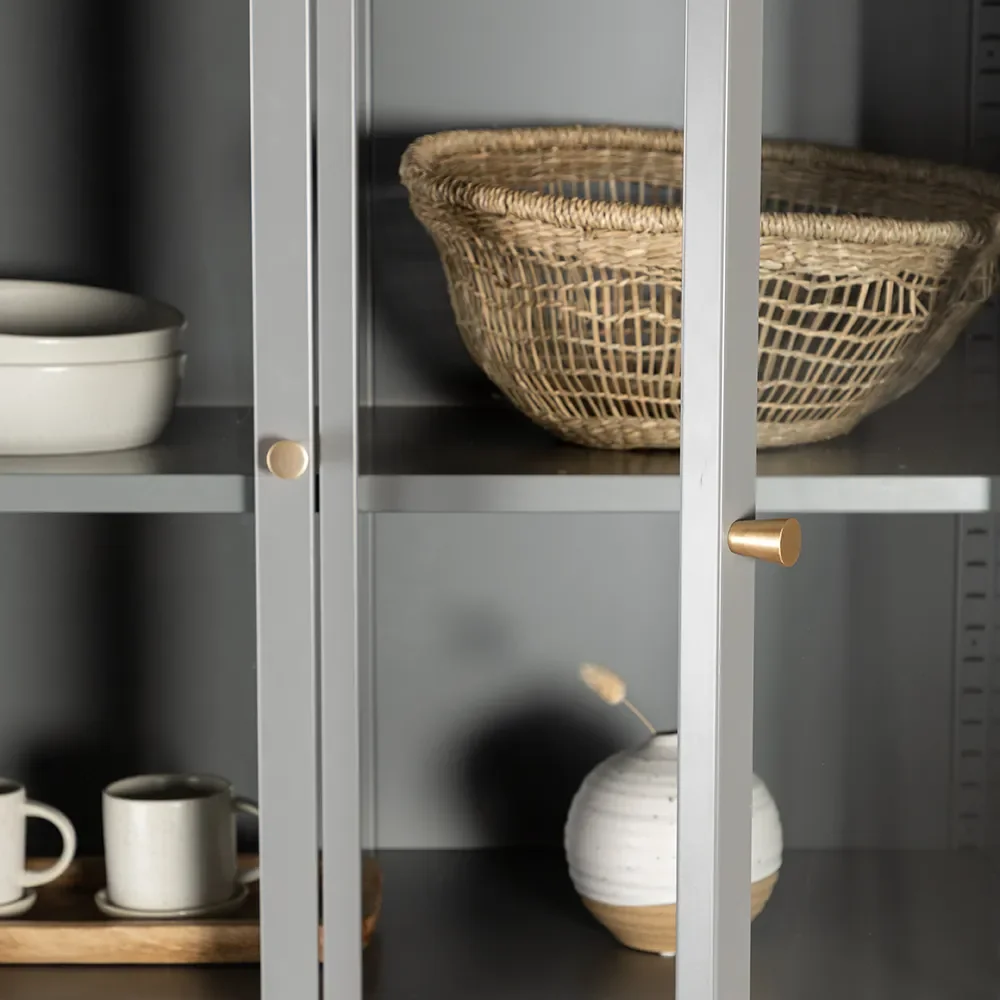 Bakal Vitrineskab Lysegrå