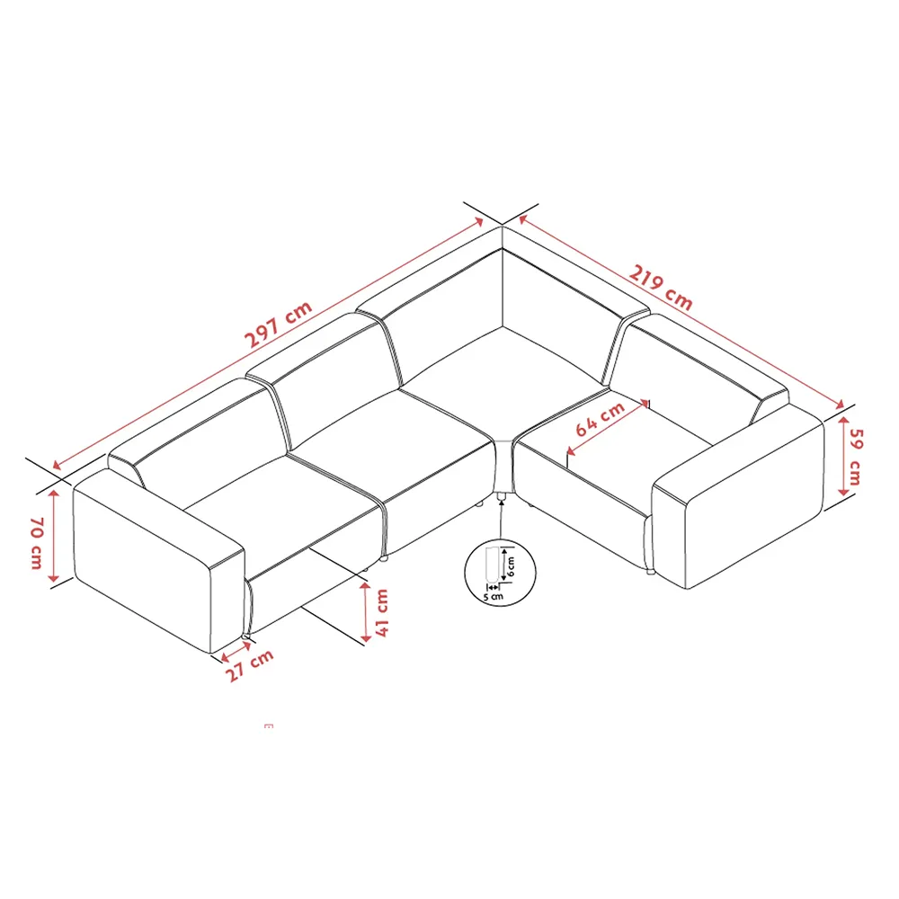 Willard hjørnesofa 2+3-seter stoff Brenda beige
