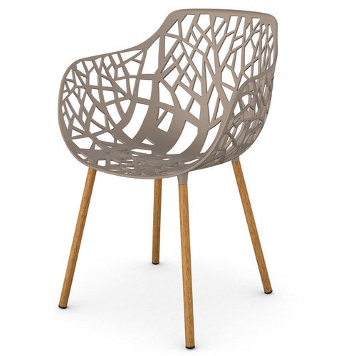 Forest Stol med armlæn Iroko/Pearly Gold
