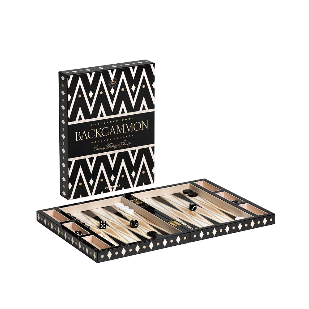 Backgammon Lakeret Black