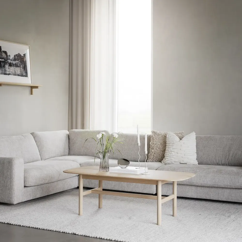 Duncan hjørnesofa 2+3-sæders stof Robin lysegrå