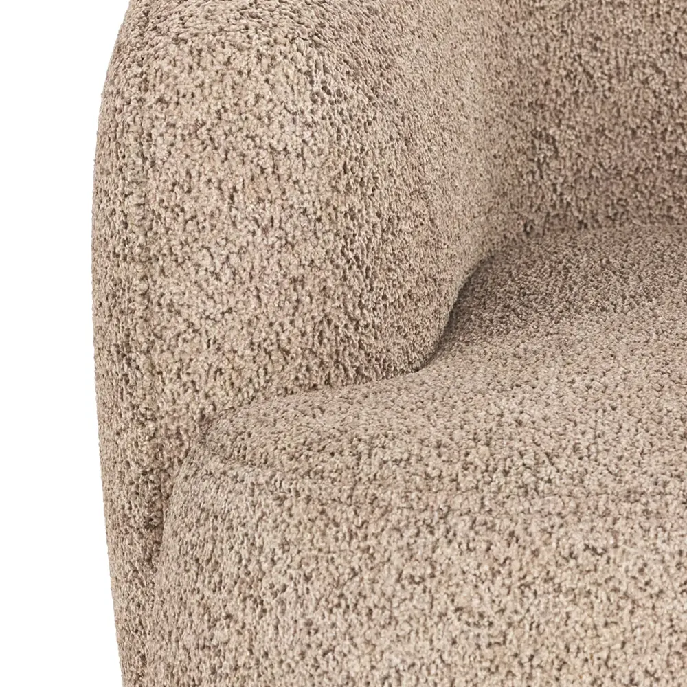 Dermot lænestol med dreje- og gyngefunktion stof Anna lys beige