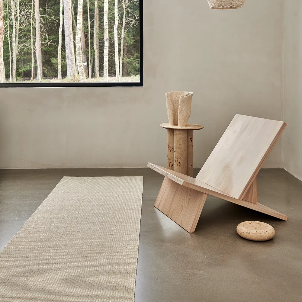 Emm tæppe 70 x 180 cm Vanilla/White Metallic