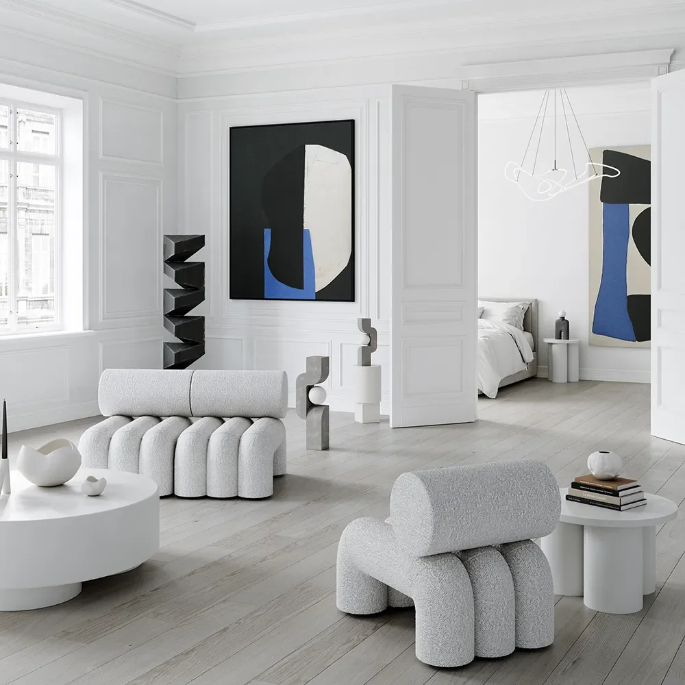 Big Foot sofabord højt - benhvid