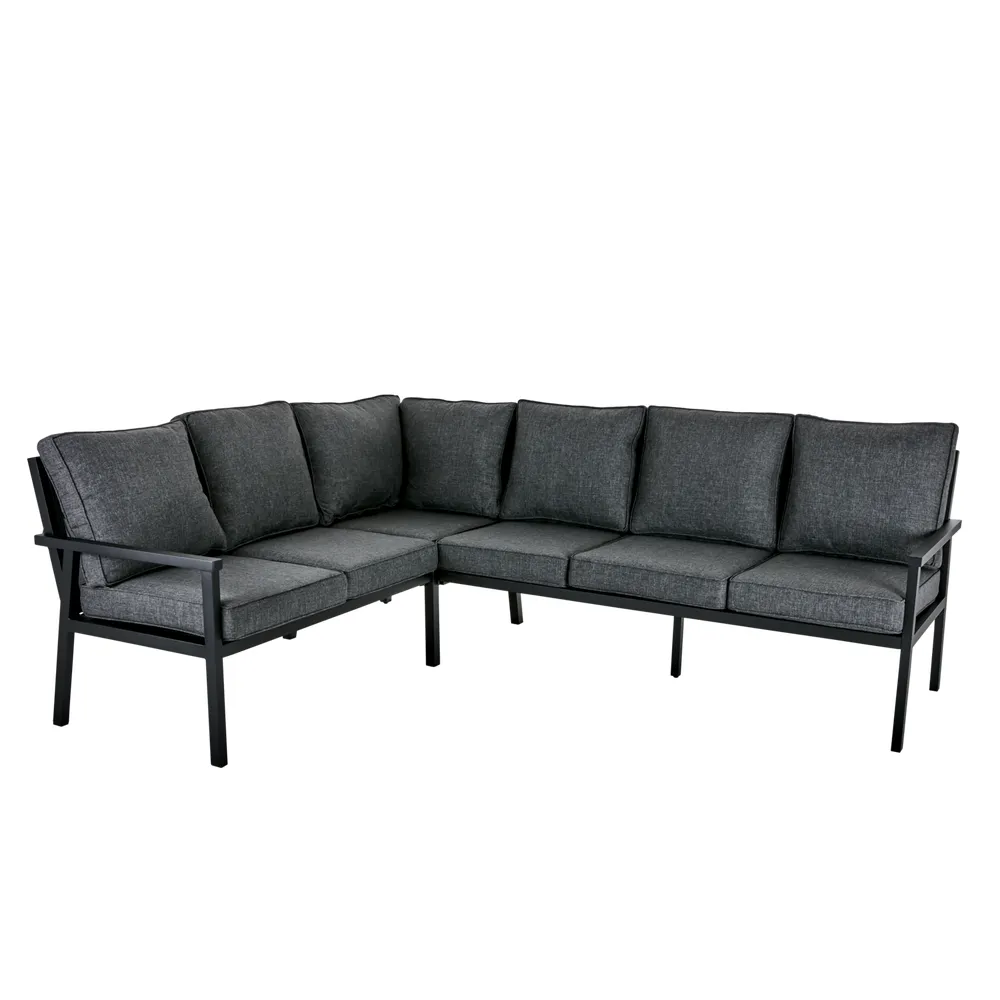 Rana hjørnesofa høj 252x195 cm sort