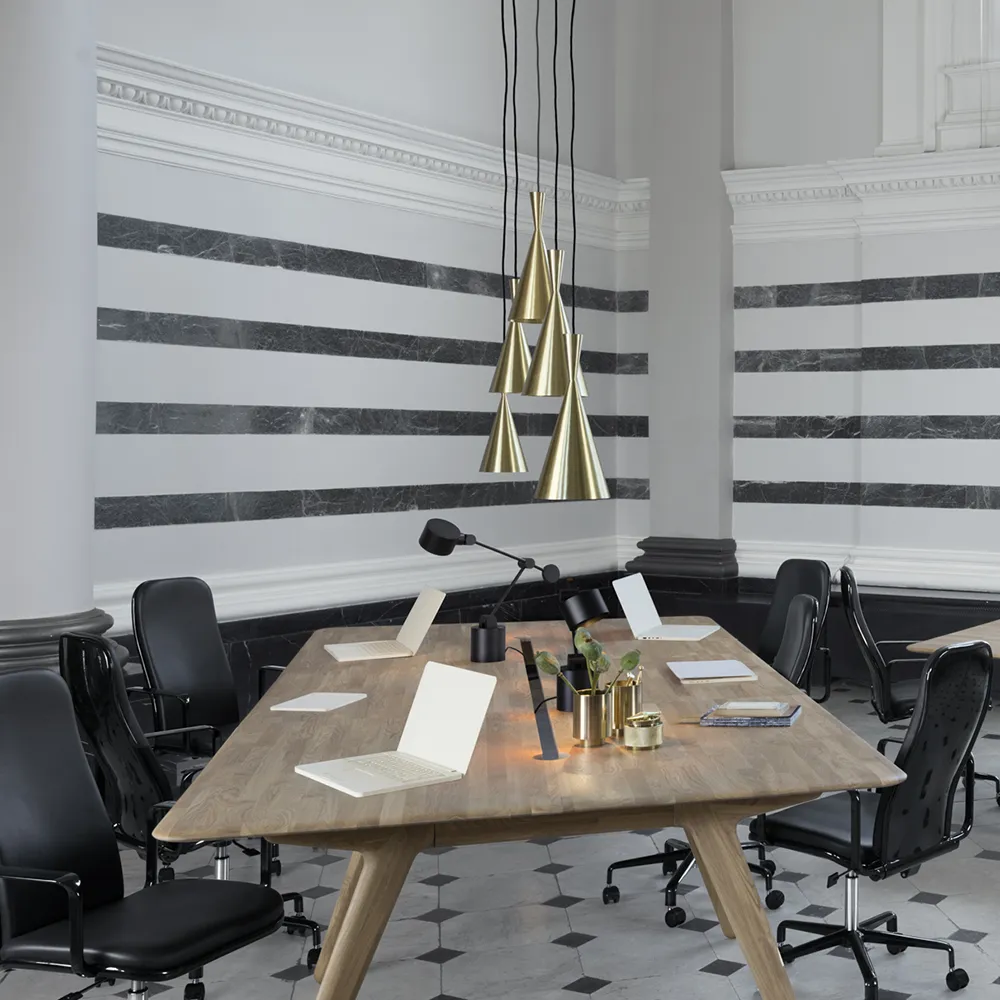 Beat Pendant Tall Brass LED