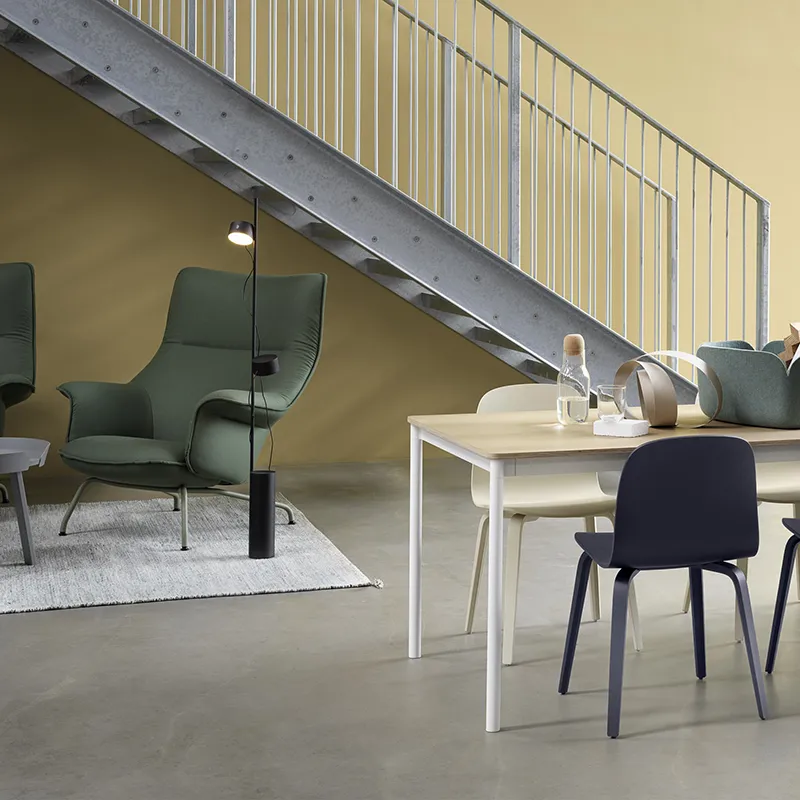 Doze Lounge Chair High Back Tube Base - Refine Leather Cognac Anthracit