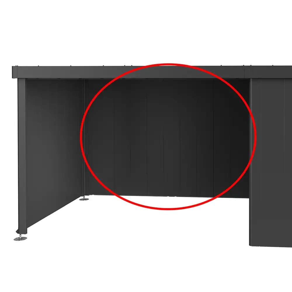 Biohort, Bagvæg til sidetak Havehus Neo metallic mørk sølv