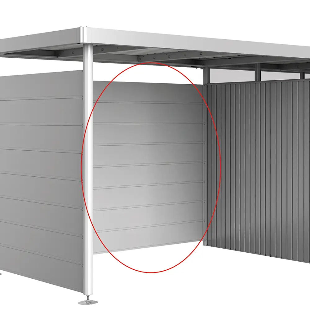 Bagvæg Sidetakstørrelse H2-H5, metallisk sølv